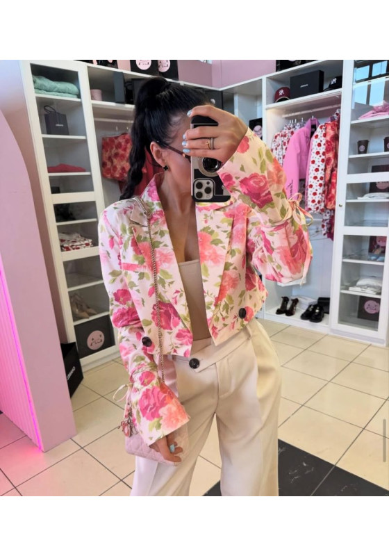 Marynarka krótka w kwiaty LaMilla